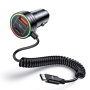 USAMS US-CC167 zestaw ładowarki samochodowej z portami USB-C / USB-A i kablem USB-C - 60W - 1 m - czarny