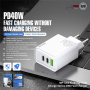 WEKOME WP-U63 Szybka ładowarka sieciowa z portami 2x USB-C / USB-A - 40W - biała