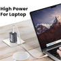 USAMS CC305 GaN Szybka Ładowarka Adapter z 2x USB-C - 45W - ciemnoszary