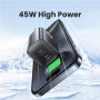 USAMS CC305 GaN Szybka Ładowarka Adapter z 2x USB-C - 45W - ciemnoszary