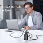 USAMS CC299 Zestaw adaptera z portami USB-C / USB-A i wysuwanego kabla USB-C - 65W - biały