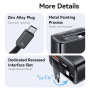 USAMS CC299 Zestaw adaptera z portami USB-C / USB-A i wysuwanego kabla USB-C - 65W - biały