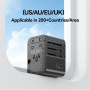 USAMS CC309 Uniwersalny adapter podróżny z portami 2x USB-C / USB-A i wysuwanymi wtyczkami - 25W - czarny
