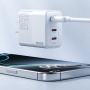 WEKOME WP-U66 GaN Szybka ładowarka sieciowa z portami 2x USB-C / USB-A - 65W - biała