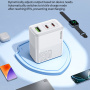 WEKOME WP-U66 GaN Szybka ładowarka sieciowa z portami 2x USB-C / USB-A - 65W - biała