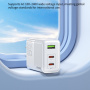 WEKOME WP-U66 GaN Szybka ładowarka sieciowa z portami 2x USB-C / USB-A - 65W - biała