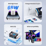 USAMS US-CC180 GaN Szybka Ładowarka Adapter z portami 2x USB-C / USB-A - 65W - czarny