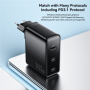 ESSAGER PST-140C2A GaN Szybka Ładowarka Adapter z Portami 2x USB-C / USB-A - 140W - czarny