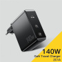ESSAGER PST-140C2A GaN Szybka Ładowarka Adapter z Portami 2x USB-C / USB-A - 140W - czarny