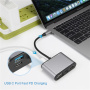 Hub FX-1815B 8w1 - slot na kartę TF / HDMI / VGA / gniazdo 3,5 mm / USB-C / 3x USB-A na USB-C do MacBooka - szary