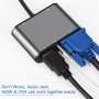 Hub FX-1815B 8w1 - slot na kartę TF / HDMI / VGA / gniazdo 3,5 mm / USB-C / 3x USB-A na USB-C do MacBooka - szary