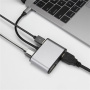 Hub FX-1815B 8w1 - slot na kartę TF / HDMI / VGA / gniazdo 3,5 mm / USB-C / 3x USB-A na USB-C do MacBooka - szary