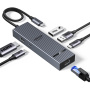 UGREEN CM828 Hub 6w1 - RJ45 / HDMI / 2x USB-C / 2x USB-A do USB-C - ciemnoszary