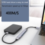 Mini hub 4w1 - 3x USB-A 2.0 / USB-A 3.0 na USB-C - szary