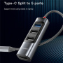 Hub Yesido HB22 5w1 - HDMI / USB-C / 3x USB-A do USB-C - szary