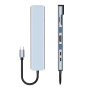 BYL-2017L hub 8w1 - slot na kartę SD / TF / RJ45 / HDMI / 2x USB-C / 2x USB-A do USB-C - szary