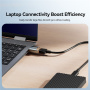 ESSAGER adapter ładowania i danych - USB-A na USB-C - ciemnoszary
