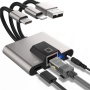 NK-1056S Redukcja 3w1 - RJ45 / 3,5 mm jack / USB-C do USB-C / Lightning / USB-A - szary