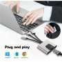 NK-1056S Redukcja 3w1 - RJ45 / 3,5 mm jack / USB-C do USB-C / Lightning / USB-A - szary