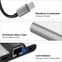 NK-1056S Redukcja 3w1 - RJ45 / 3,5 mm jack / USB-C do USB-C / Lightning / USB-A - szary