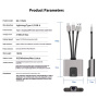 NK-1056S Redukcja 3w1 - RJ45 / 3,5 mm jack / USB-C do USB-C / Lightning / USB-A - szary