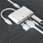 Redukcja 5w1 - HDMI / 3,5 mm jack / Lightning / 2x USB-A na Lightning - biała