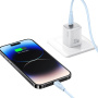 USAMS US-SJ717 kabel ładująco-transmisyjny - USB-C do Lightning - 1 m - biały