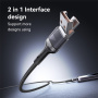 Yesido CA165L 2w1 Opleciony kabel ładująco-transmisyjny - USB-C / USB-A do Lightning - 1,2 m - czarny
