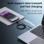 Yesido CA165L 2w1 Opleciony kabel ładująco-transmisyjny - USB-C / USB-A do Lightning - 1,2 m - czarny
