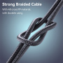 Yesido CA165L 2w1 Opleciony kabel ładująco-transmisyjny - USB-C / USB-A do Lightning - 1,2 m - czarny