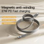 Yesido CA172L magnetyczny kabel do ładowania i transmisji danych - USB-C do Lightning - 1 m - szarobeżowy