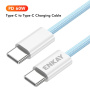ENKAY Opleciony kabel ładujący i do transmisji danych - USB-C do USB-C - 2 m - biały