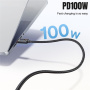 ESSAGER Uniwersalny kabel 2w1 w oplocie do ładowania i transmisji danych - USB-C do USB-C / Lightning - 1,2 m - czarny