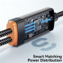 ESSAGER Uniwersalny kabel 2w1 w oplocie do ładowania i transmisji danych - USB-C do USB-C / Lightning - 1,2 m - czarny