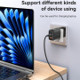 Yesido CA188 Opleciony kabel do ładowania i transmisji danych - USB-C do USB-C - 30 cm - czarny