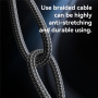 Yesido CA189 Opleciony kabel do ładowania i transmisji danych - USB-C do Lightning - 1,2 m - czarny