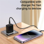 Yesido CA189 Opleciony kabel do ładowania i transmisji danych - USB-C do Lightning - 1,2 m - czarny
