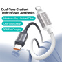 USAMS US-SJ757 Dwukolorowy Kabel do Ładowania i Transferu Danych w Oplocie - USB-C do Lightning - 1,2 m - Szaro-Biały
