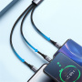 JOYROOM S-A21 Uniwersalny kabel ładujący 3w1 w oplocie - USB-A do USB-C / Lightning / micro USB - 1,2 m - czarny