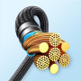 JOYROOM S-A21 Uniwersalny kabel ładujący 3w1 w oplocie - USB-A do USB-C / Lightning / micro USB - 1,2 m - czarny