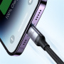 JOYROOM S-A21 Uniwersalny kabel ładujący 3w1 w oplocie - USB-C do USB-C / Lightning / micro USB - 1,2 m - czarny