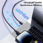 ESSAGER ES-X46 Opleciony kabel do ładowania i transmisji danych - USB-C do Lightning - 1 m - różowy