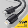 ESSAGER ES-X46 Opleciony kabel ładująco-transmisyjny - USB-C do Lightning - 2 m - czarny