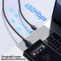 ESSAGER ES-X46 Opleciony kabel do ładowania i transmisji danych - USB-A do USB-C - 2 m - niebieski