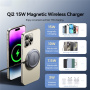 ESSAGER ES-WC11 Qi2 Bezprzewodowa ładowarka MagSafe do iPhone / AirPods - 15W - ciemnoszara