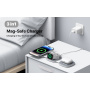YM-T1 3w1 bezprzewodowa ładowarka MagSafe do iPhone / Apple Watch / AirPods - 15W - ciemnoszara
