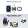 YM-T1 3w1 bezprzewodowa ładowarka MagSafe do iPhone / Apple Watch / AirPods - 15W - ciemnoszara