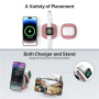 YM-T1 3w1 bezprzewodowa ładowarka MagSafe do iPhone / Apple Watch / AirPods - 15W - różowa