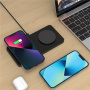 M15 2w1 ładowarka bezprzewodowa do iPhone / AirPods - 15W - czarna