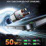 JOYROOM CCL05 zestaw ładowarki samochodowej z portami USB-C / USB-A i wysuwanym kablem Lightning oraz USB-C - 50W - 0,8 m - ciemnoszary
